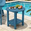 Table de bout ronde 18 po Adirondack pour terrasse avec tablette de rangement 2 niveaux Adirondack en plastique pour patio, cour ou balcon, bleu marine-129601386