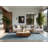Soft Plush Feingold July 4Th Modern & Contemporary Abstract Area Rug in Blue – SkyBlue Binding-1634219795