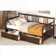Storage Sleeper Platform Bed Full Size Multi-Functional Solid Wood White-Toned Daybed With Two Drawers