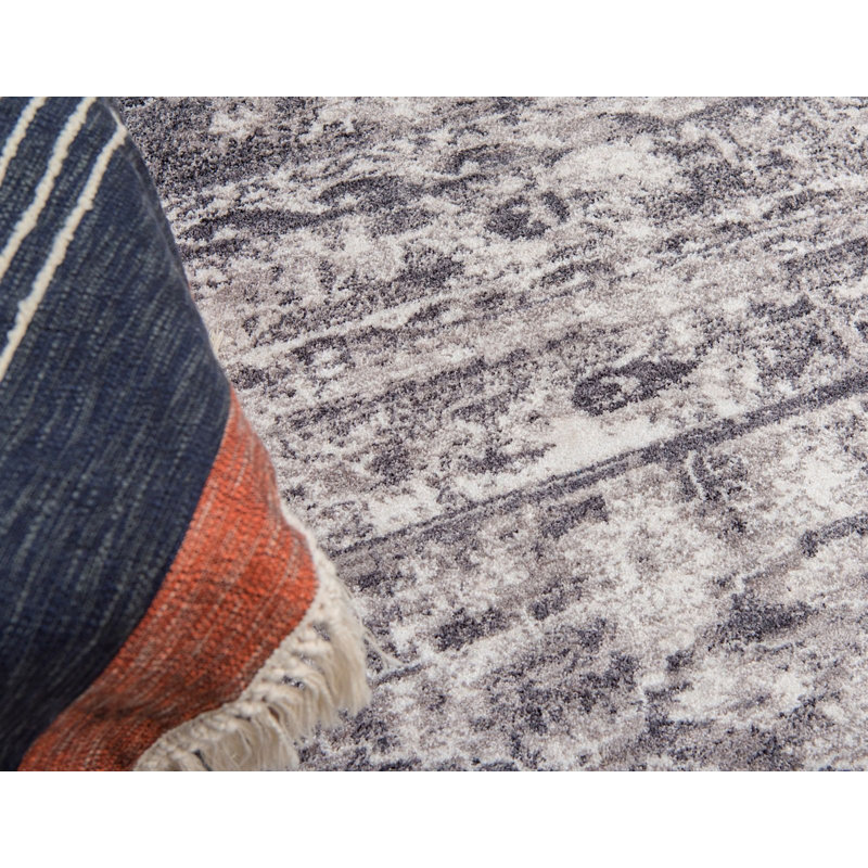Tapis gris de style sud-ouest Mulvaney, Rectangle 9 pi x 12 pi