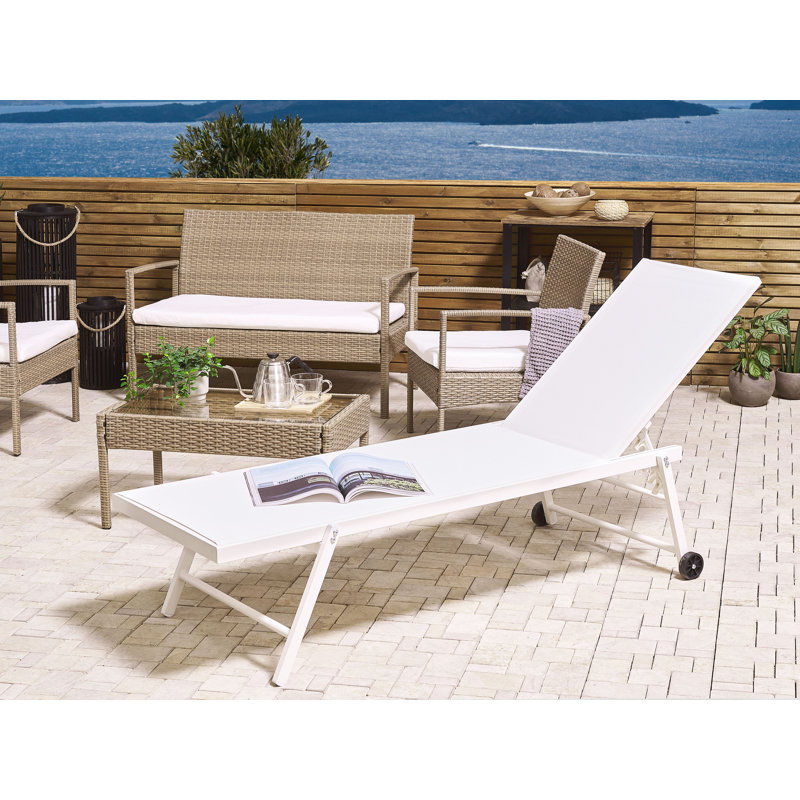 Deardorff 198cm Long Reclining Single Chaise, White