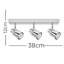 Benton IP44 Rated Bathroom 3 Way Bar Ceiling Light & Warm LED Bulbs-181225952-181226379