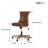 Mid-century rstyle height-adjustable office chair with 360-degree swivel, waterproof faux leather and sturdy wooden frame for offices, home studies, and computer rooms.-1827418043