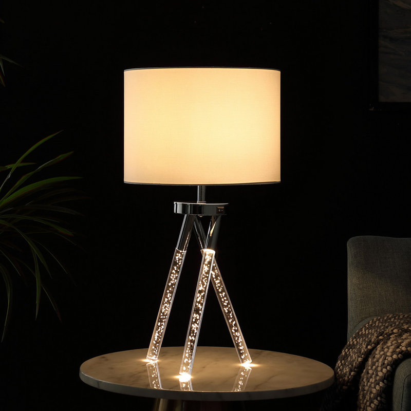 Lampe de table moderne avec pieds en acrylique et base en métal