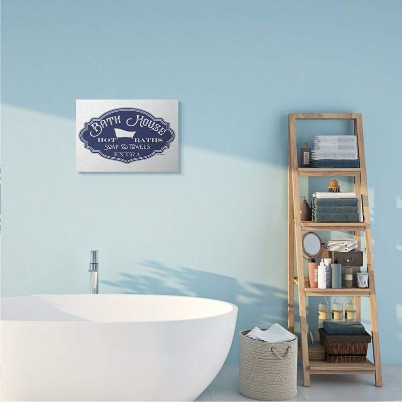 Art mural rétro sur toile tendue bleu, blanc et rétro par Jill Meyer, H 20 po x l 16 po x P 1,5 po, Wrapped Canvas