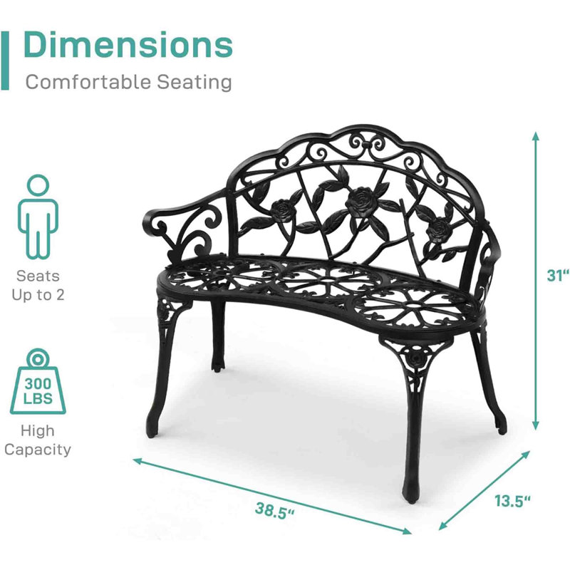 Metal Outdoor Bench, White