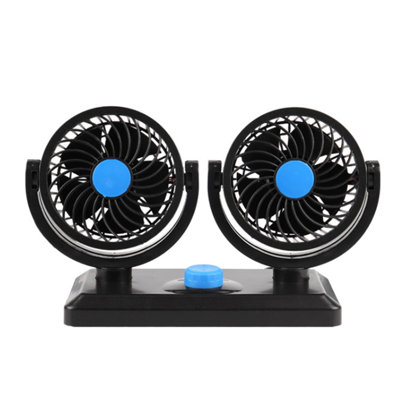 USB Dual Head Car Cooling Oscillating Back Seat Ventilation Air Fan