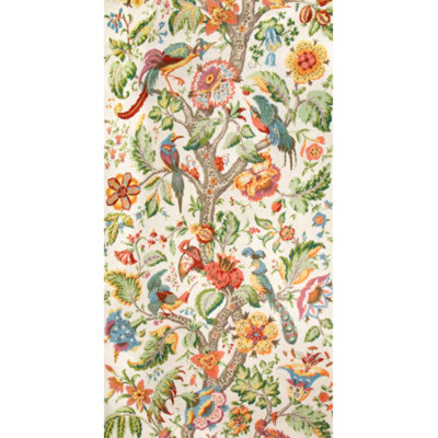 Tree of Life Fabric, White/Pink/Beige