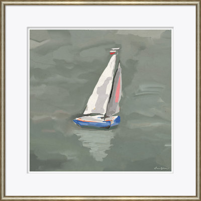 «White Sloop» par Dana Gibson - peinture encadrée sur papier