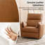 Fauteuil inclinable électrique en cuir véritable avec charge USB Canton-1158038289