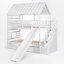 Lit superposé simple au-dessus de simple avec lit gigogne et escalier de rangement-1319071047
