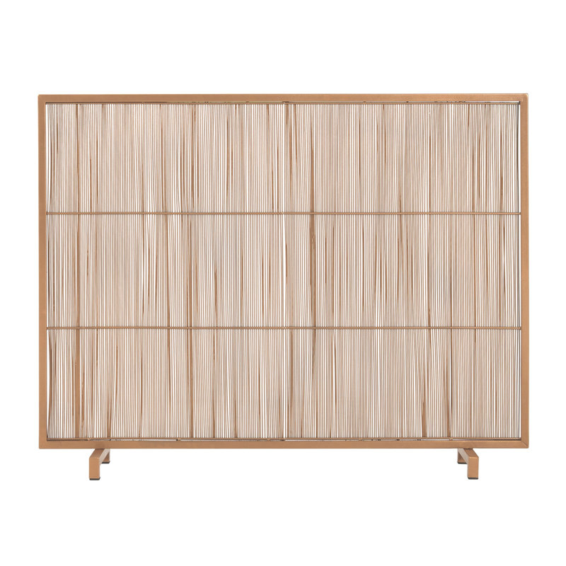 Pare-feu en fer Willow classique à un panneau, 99 cm x 76 cm, fini doré, Doré