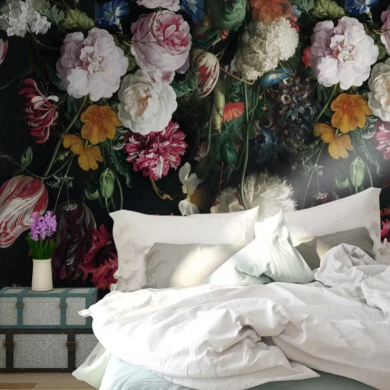 Dark Bloom Elegance - Série Jardin suspendu, L 96 po x l 108 po