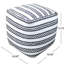 Pouf en tissu noir naturel, carré 16 x 16 x 16, capacité de 200 livres, coton, entièrement assemblé, nettoyage des taches seulement, pouf rembourré de perles, coton de 200 lb, avec