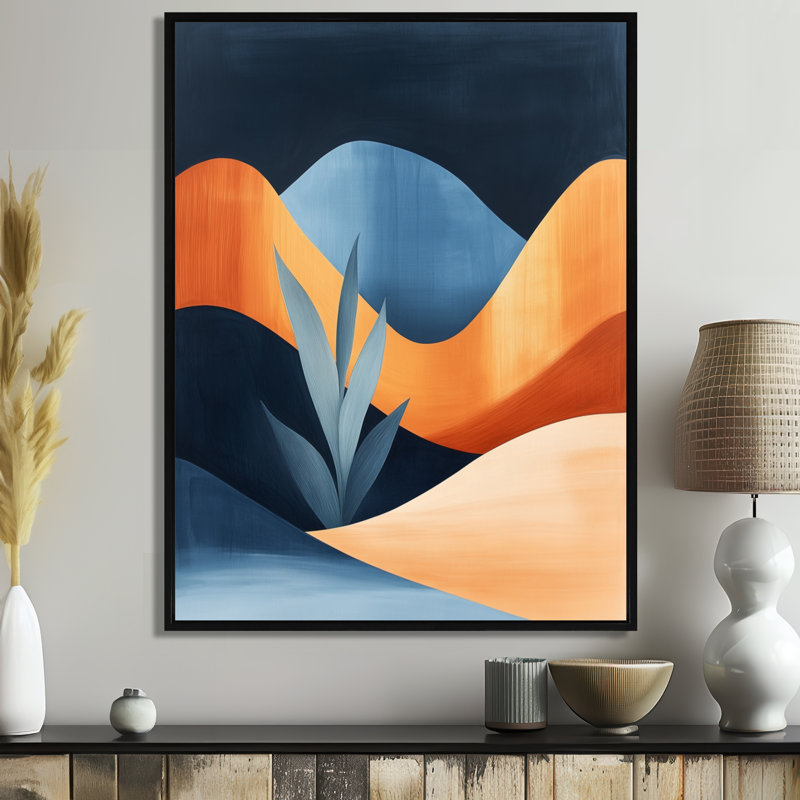 " Blue Agave Dunes ", H 32 po x l 16 po, Cadre flottant noir
