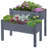 Raised garden bed with two planters-888451164