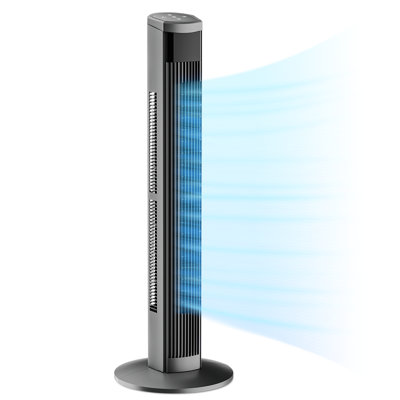 37.5" Tower Fan with Remote Control 70° Oscillating Bladeless Floor Fan 8 Speeds 4 Modes 12-Hour Timer Quiet Standing Fan for Bedroom Living Room Office