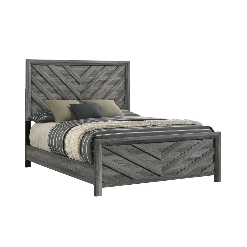 Grand lit de style moderne Denver en bois
