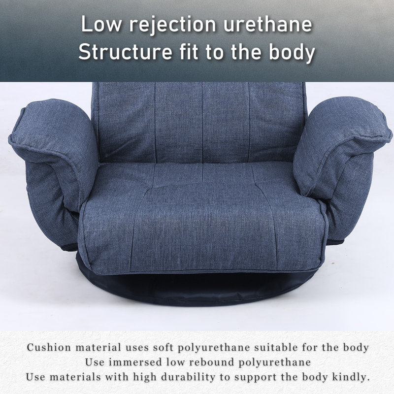 360 Degree Swivel Floor Gaming Chairs For Adults Adjustable Reclining Game Chair, Blue