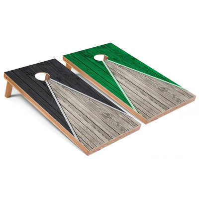 Ensemble de cornhole noir toutes saisons | Comprend (2) planches (8) sacs et accessoires optionnels