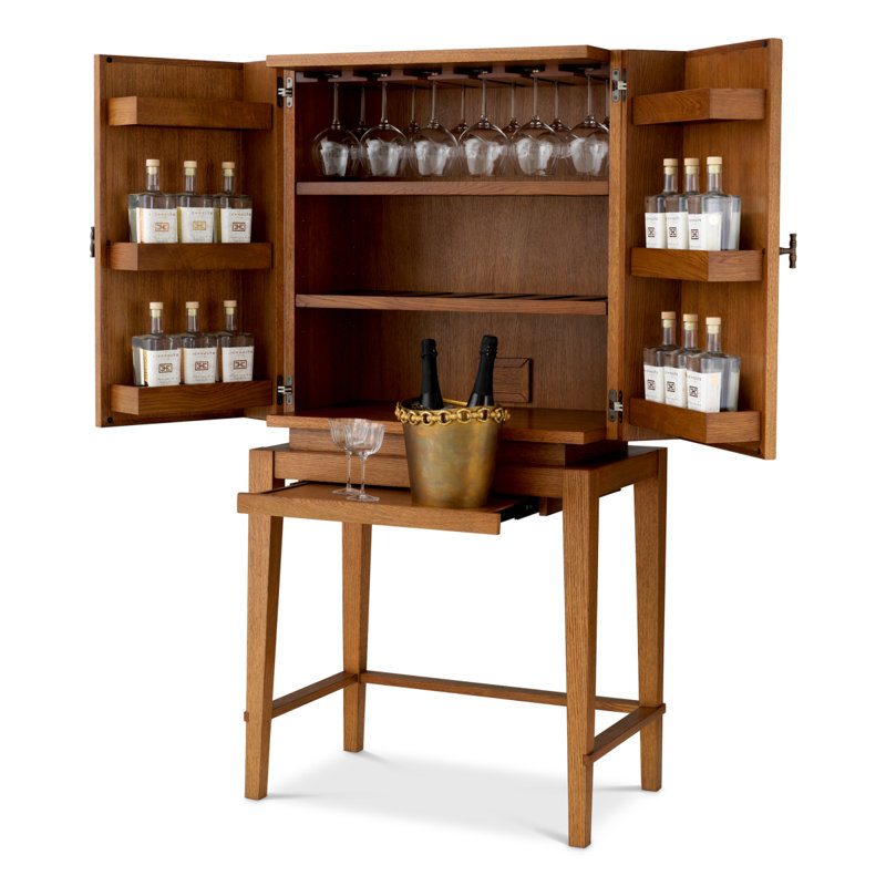 Borchard Solid Wood Bar Cabinet