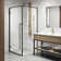 Meridian 34" W x 34" D x 76" H Hinged Framed Shower Enclosure with 3/8  Clear Glass