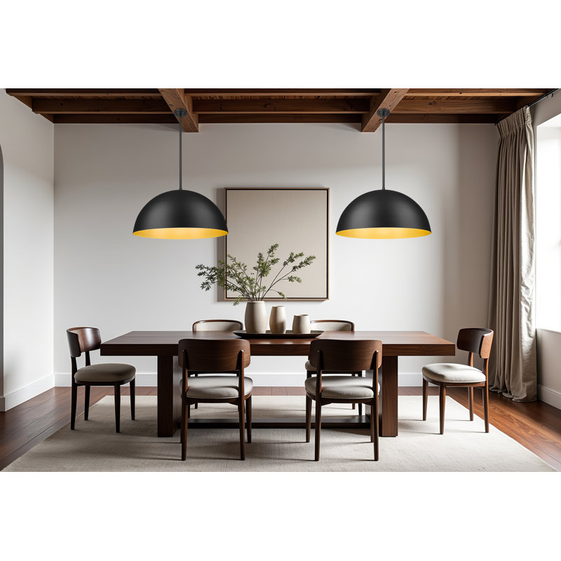 Luminaire suspendu 3 lumières noir mat Alyvia 31,5 pouces, Noir mat