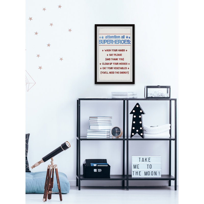 Jadon Jadon Superhero House Rules - Single Picture Frame Print, 91cm H x 61cm W