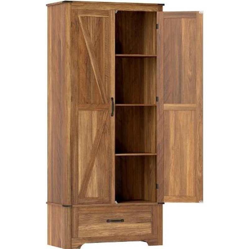 Armoire de cuisine, armoire avec tablettes réglables