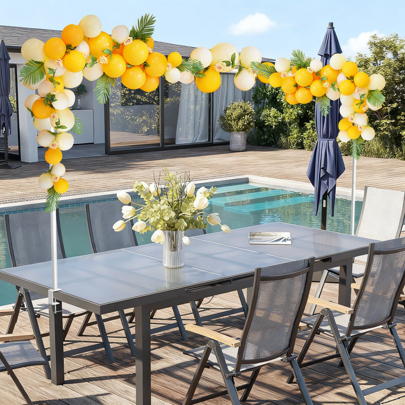 Support réglable pour arche de ballon de table, cadre de tuyau blanc pour décor de fête et d'événement, Blanc