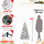 Arbre de Noël enneigé 7 pi avec 1060 pointes et aiguilles dures, structure à charnières facile à installer, support en métal massif, idéal pour les présentoirs saisonniers, assemblage sans effort, excellent
