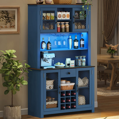 71"H Kitchen Food Pantry With Charging Station by Ophelia & Co.