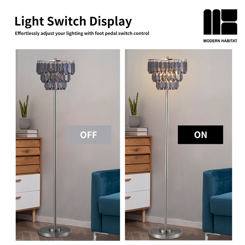 Marilen 61'' Traditional Floor Lamp, Smoke Gray, Smoke Gray