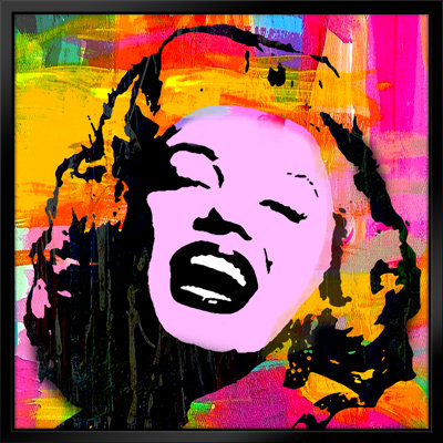Marilyn Pop Art, estampe numérique sur toile avec cadre flottant vertical
