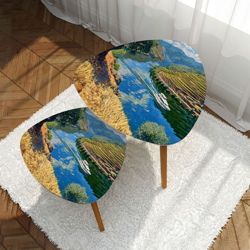 Ensemble de 2 tables basses gigognes Triangle