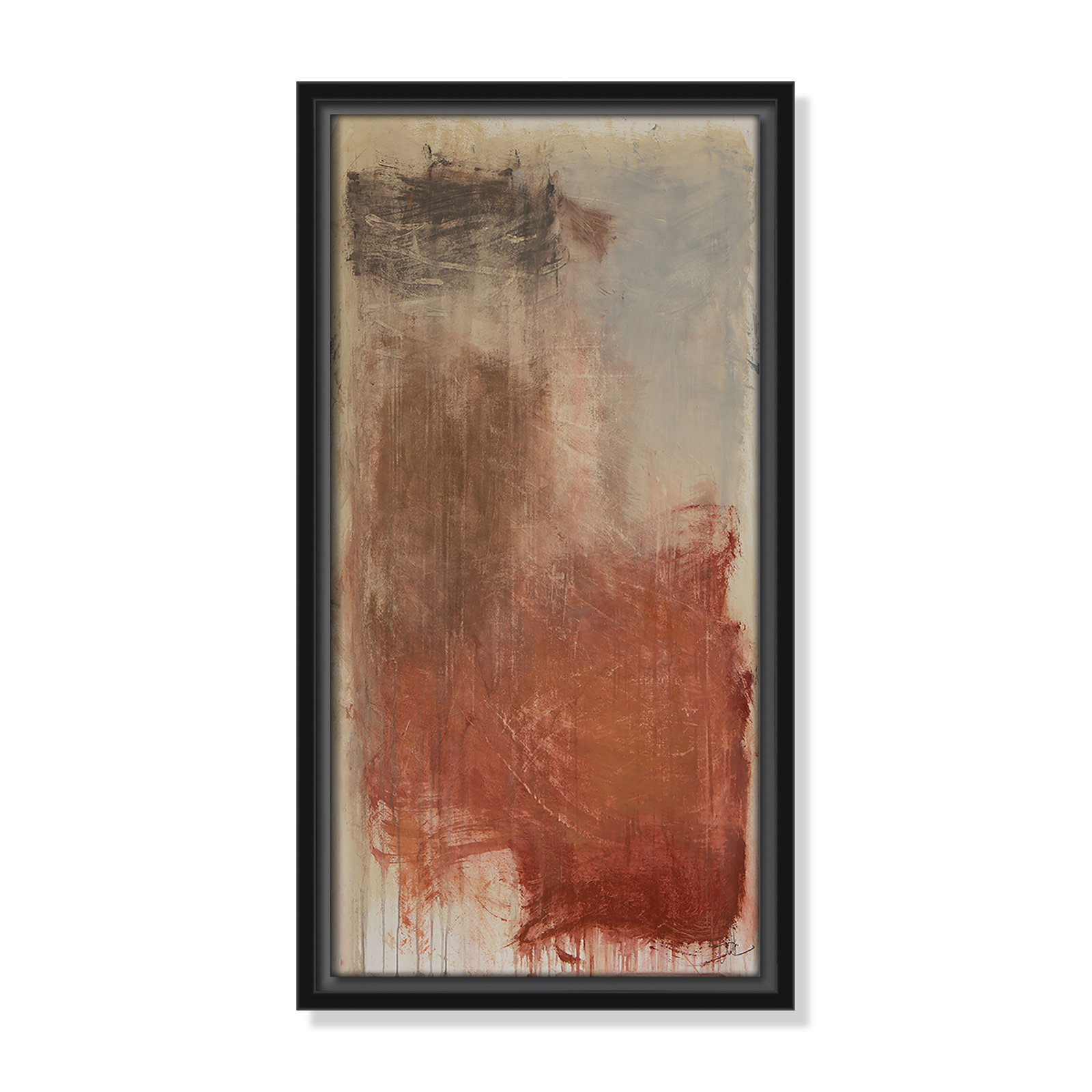 Autumn Over The Rivera Print by , 17.5" H x 9.5" W, Black