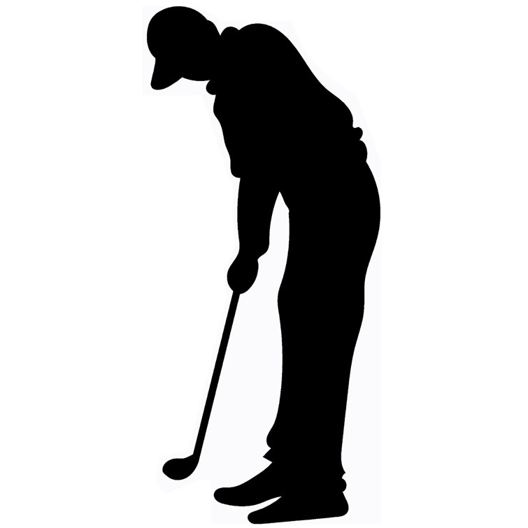 Wet Paint Printing Golfer Putt Silhouette Cardboard Cutout Standee ...