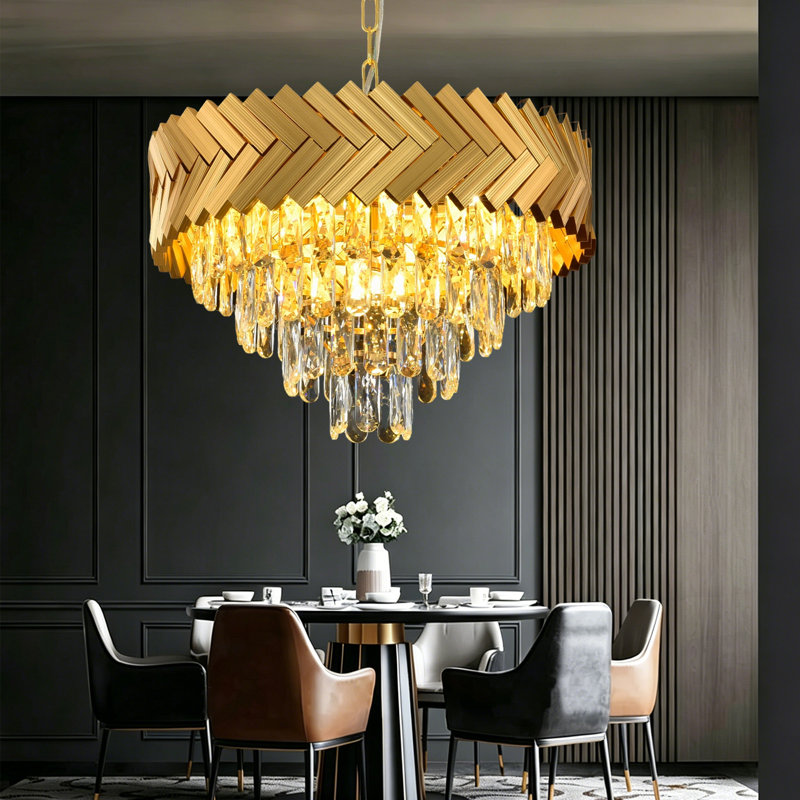 Lustre moderne en cristal 5 lumières