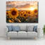 Art mural en verre trempé champ de tournesol-129908537