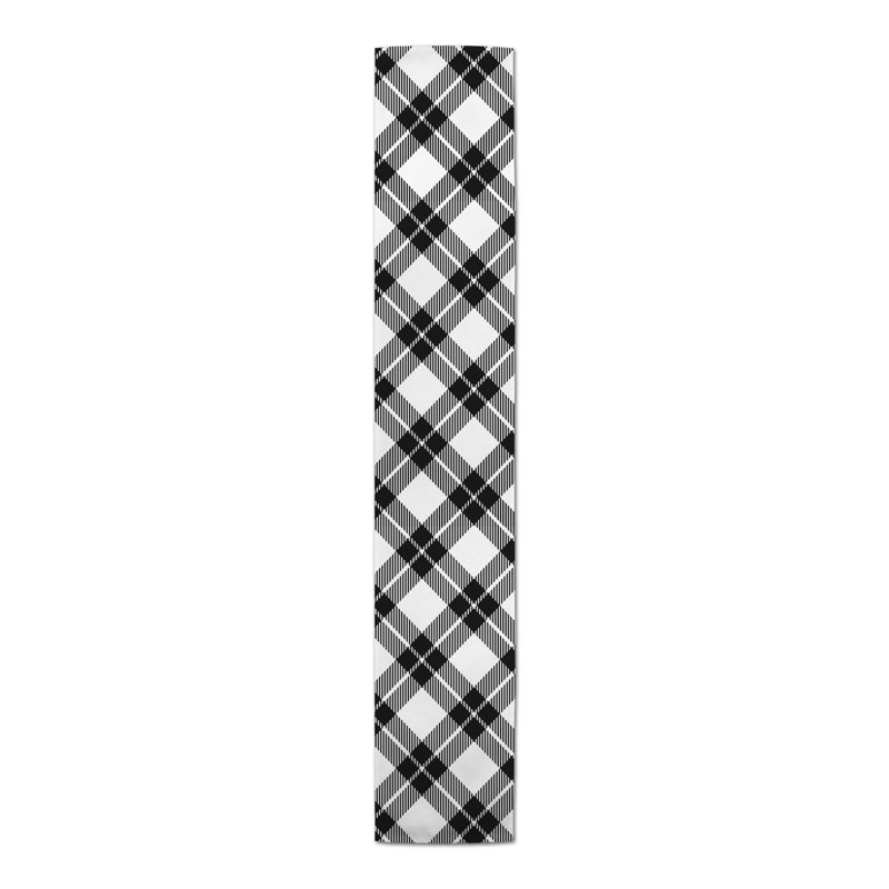 Addlyn Plaid Table Runner, 90" x 16", Black