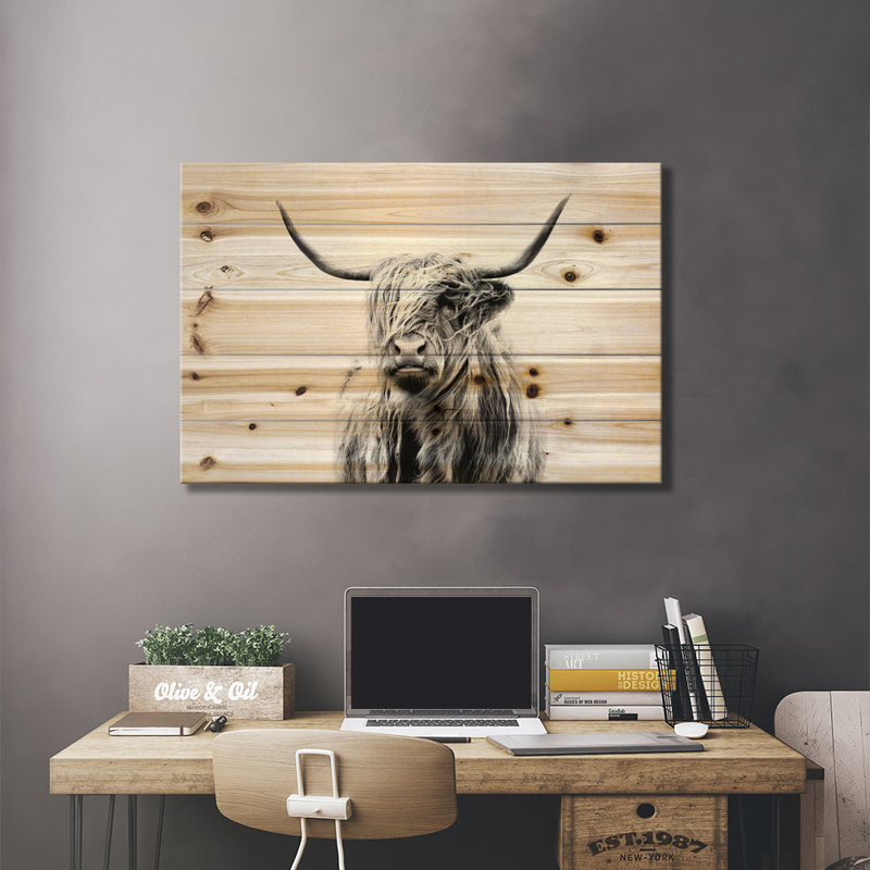 Portrait d'une vache des montagne, L 26 po x H 18 po