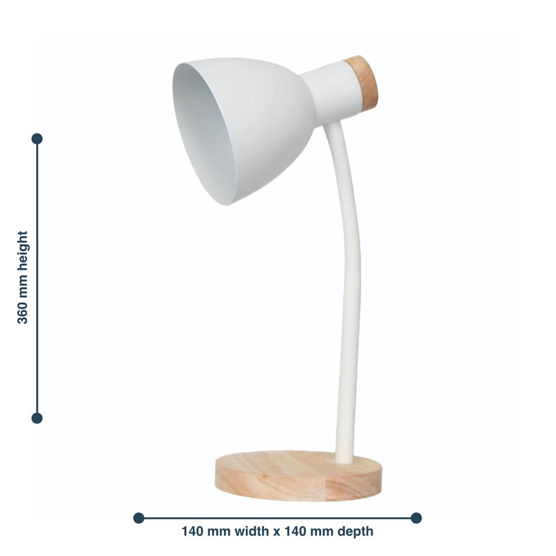 Marisel Metal Desk Lamp, White Paint