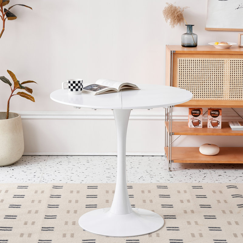 David Pedestal Dining Table, White, 75cmH x 80cmL x 80cmW