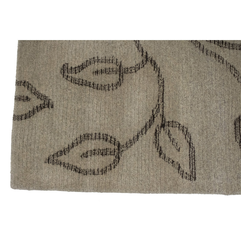 Tapis beige en laine touffeté à la main 5 x 8