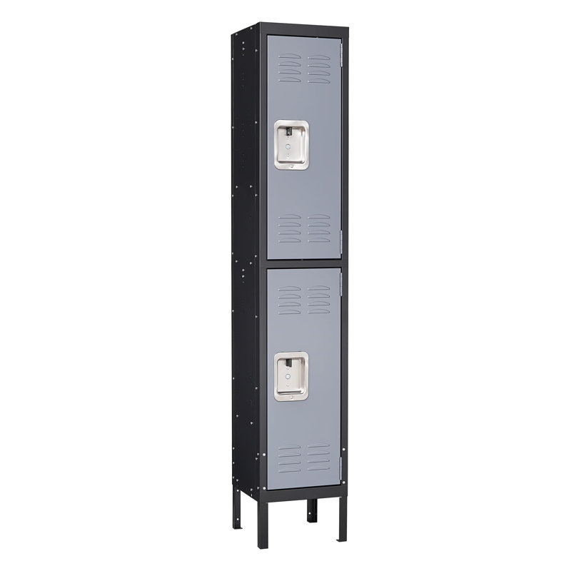 Metal 2 - Tier 12.01'' Gym Locker with Padlock, Black Gray