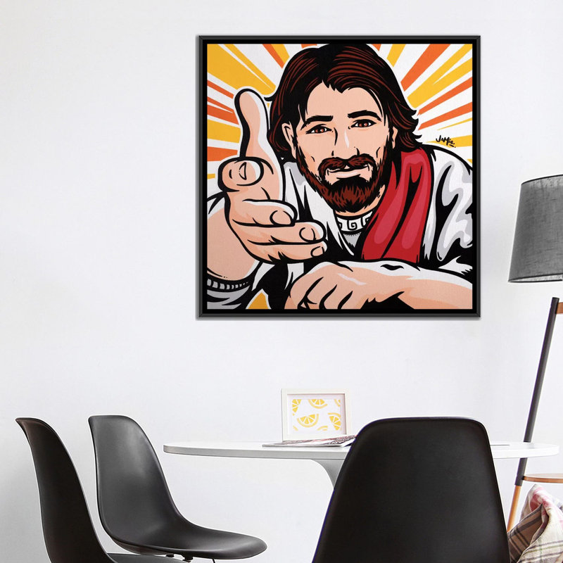 « vient à me », impression sur toile, H 18 po x l 18 po x P 1,5 po, Toile avec cadre noir, Pas de tapis