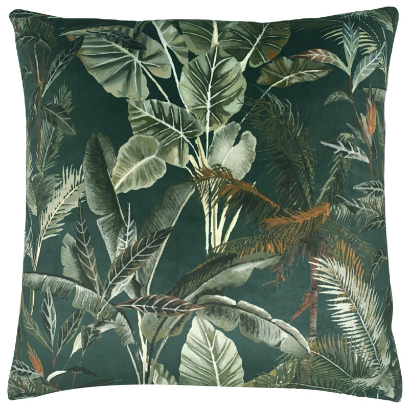 Kiable Floral Green Square Cushion Cover