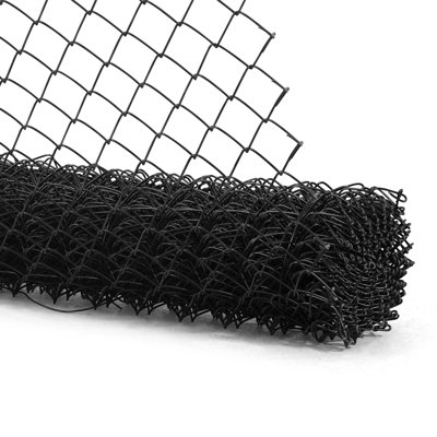 9 Gauge Black Vinyl Coated Galvanized Steel Chain Link Fence Fabric with Diamond Mesh Size 2-3/8 Inch