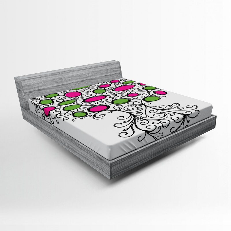 Microfiber Geometric Fitted Sheet, Full/Double Fitted Sheet