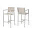 Tabourets 29,50 "avec structure en aluminium antirouille argenté, filet gris, ensemble de 2